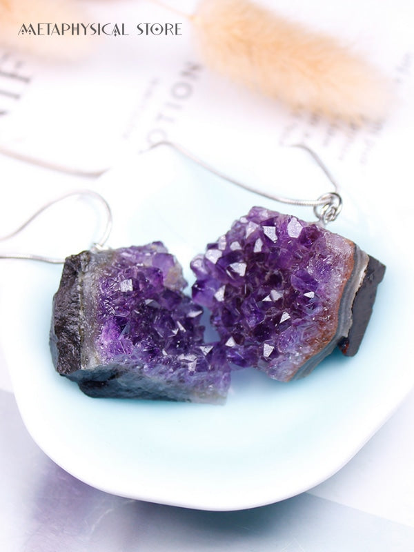 Raw amethyst necklace