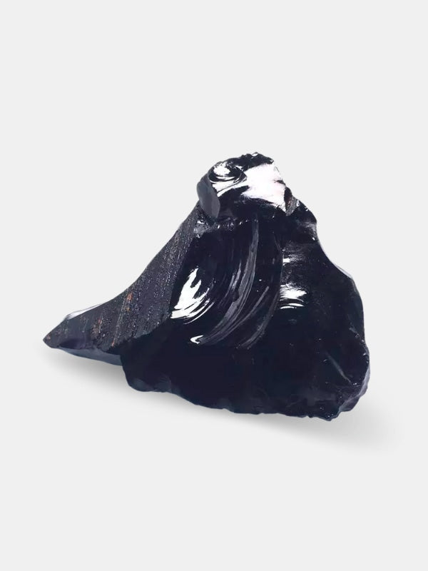 Raw black obsidian