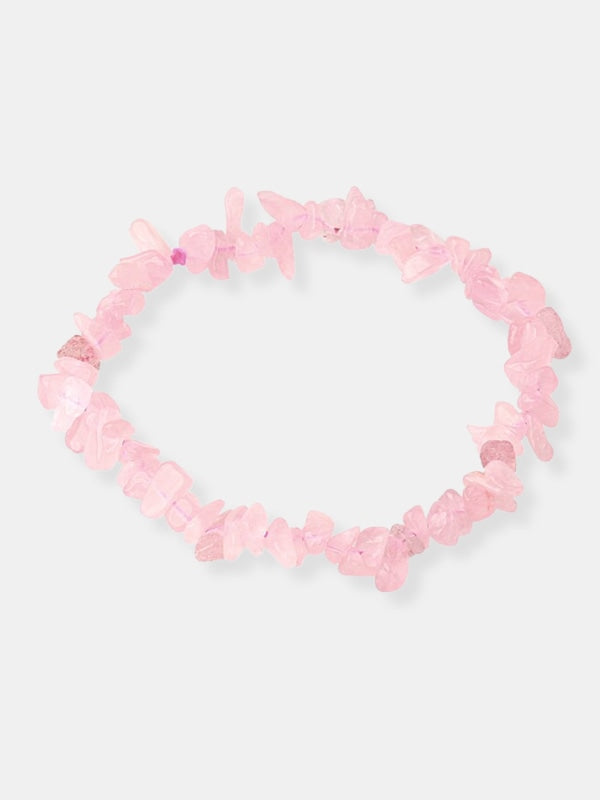 Raw rose quartz bracelet