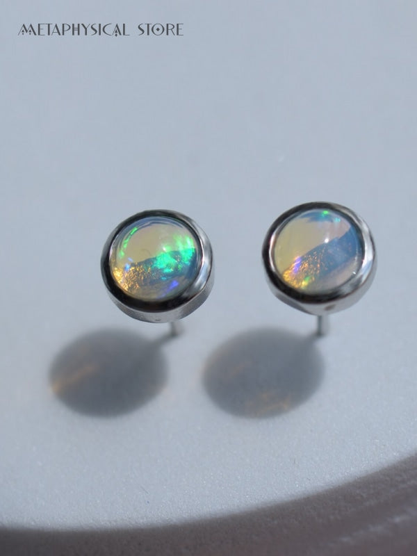 Real opal stud earrings