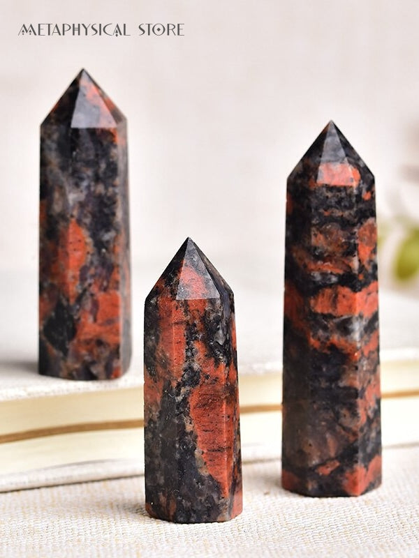 Red labradorite tower