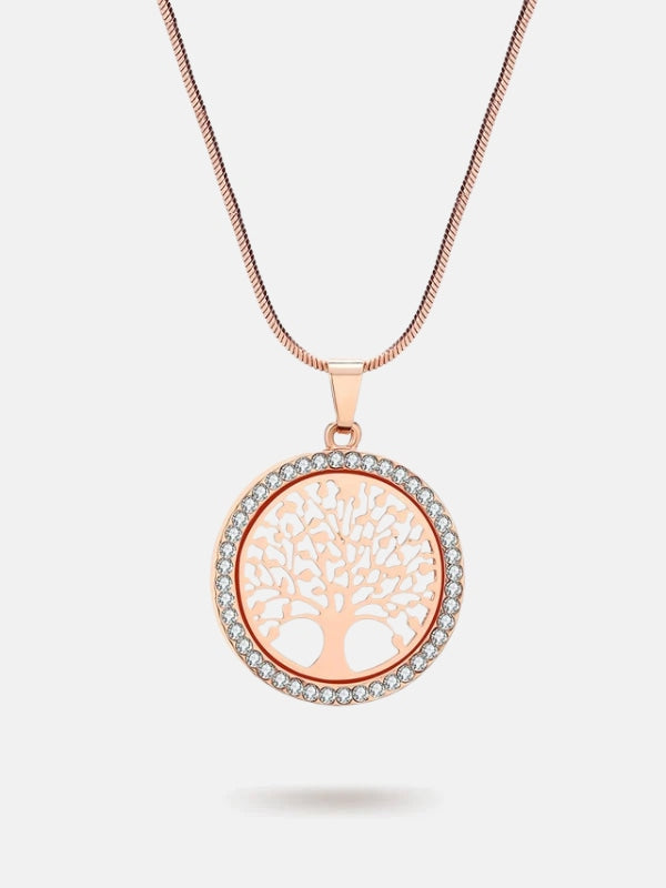 Rose gold Tree of life necklace