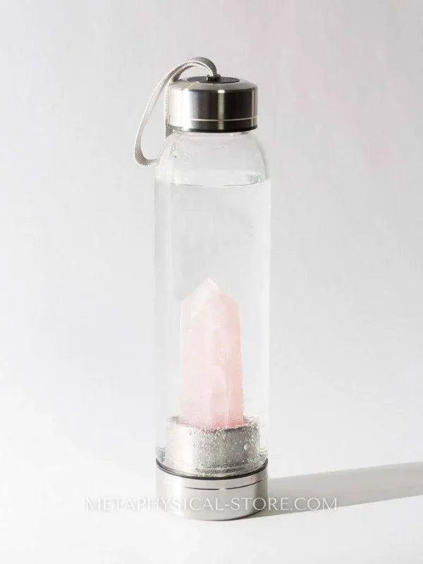 Rose Quartz Crystal Water Bottle - Rose quartz