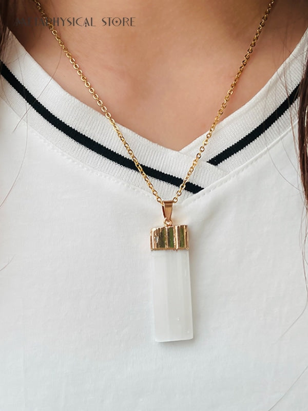 Selenite necklace