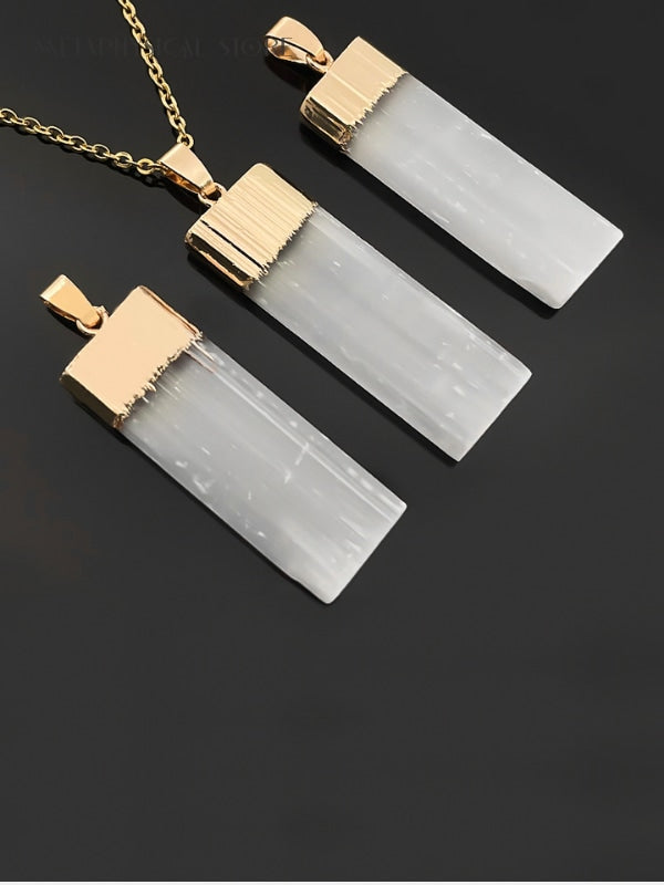 Selenite necklace