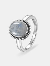 Silver moonstone ring