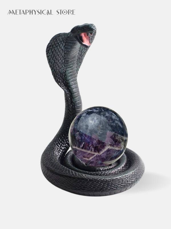 Snake crystal ball stand