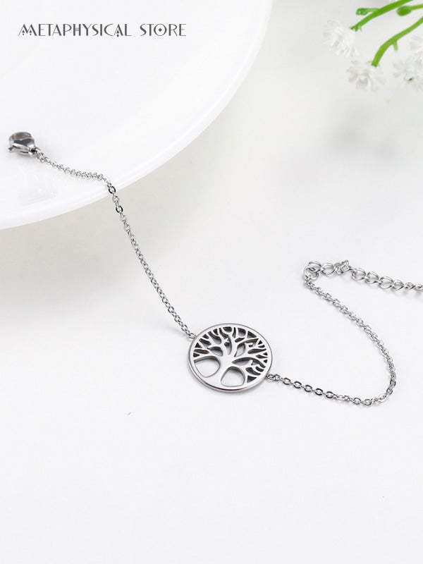 Stainless steel tree of life bracelet