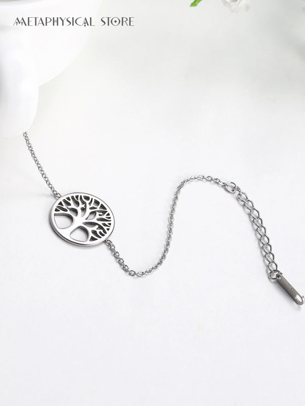 Stainless steel tree of life bracelet