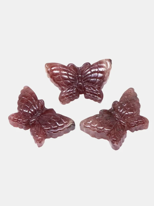 Strawberry Quartz Butterfly