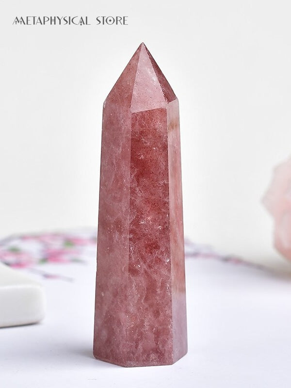 Strawberry quartz tower