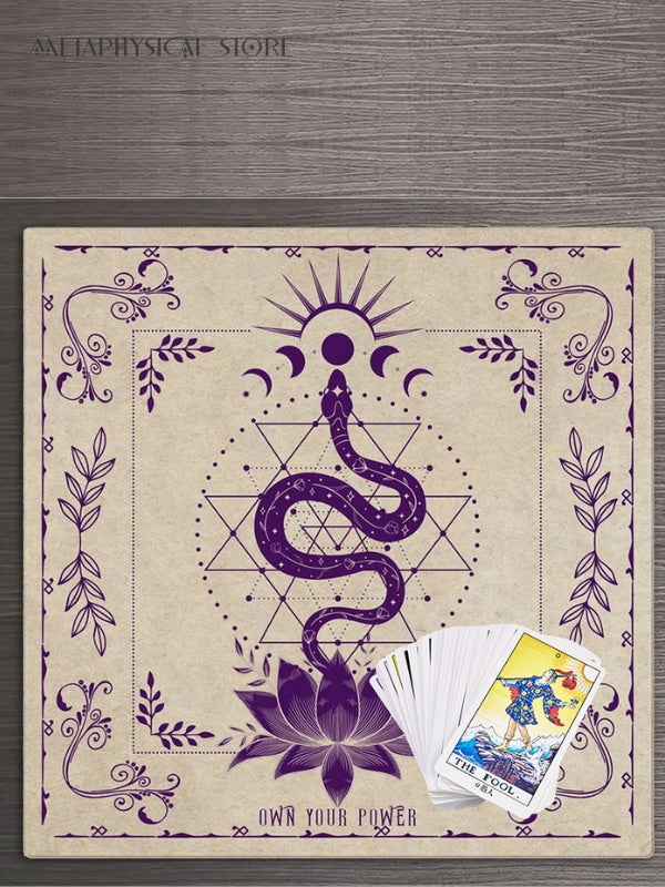 Tarot altar cloth with snake