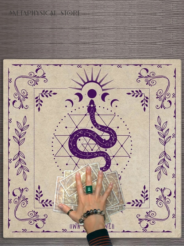 Tarot altar cloth with snake