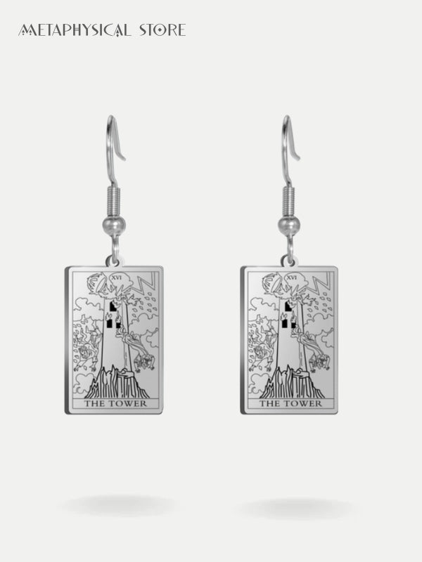 Tarot card earrings