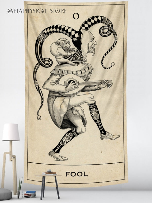 Tarot card tapestry the fool