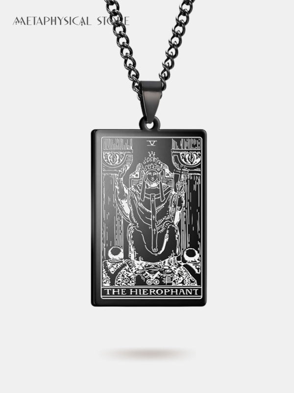 The Hierophant tarot card necklace