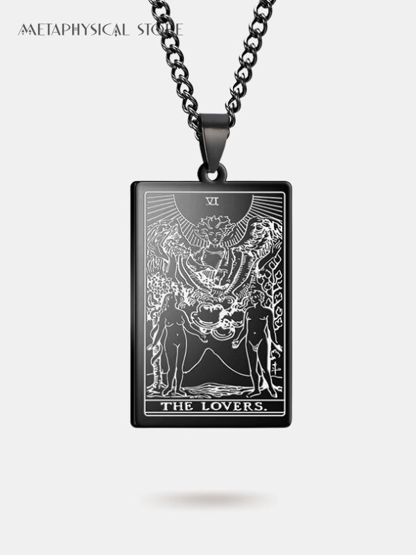 The Lovers tarot card necklace