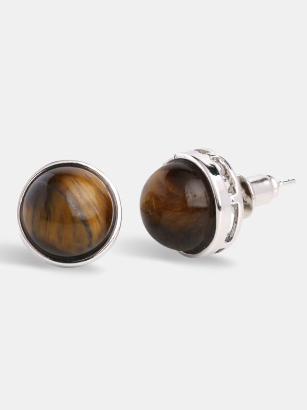 Tiger eye stud earrings