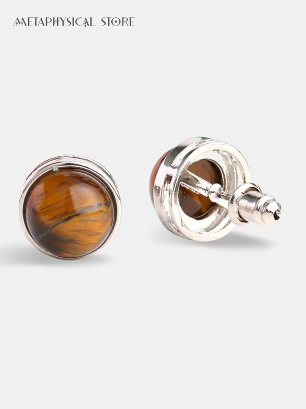 Tiger eye stud earrings