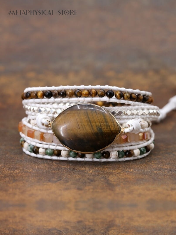 Tiger eye wrap bracelet