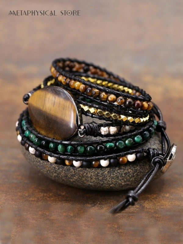 Tiger eye wrap bracelet