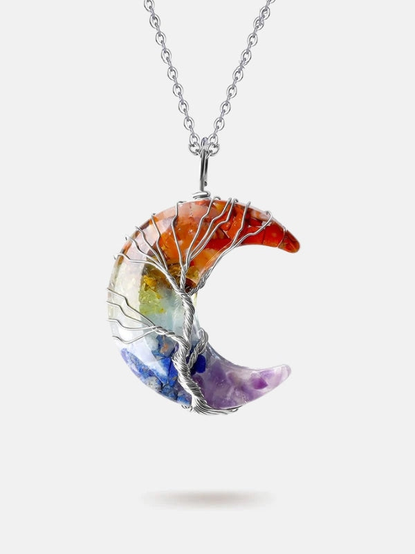 Tree of life crescent moon necklace Clearance