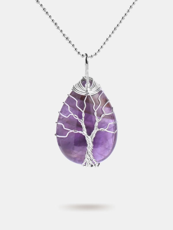 Tree of life crystal necklace