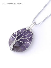 Tree of life crystal necklace