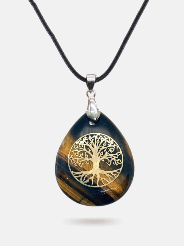 Tree of life gem necklace