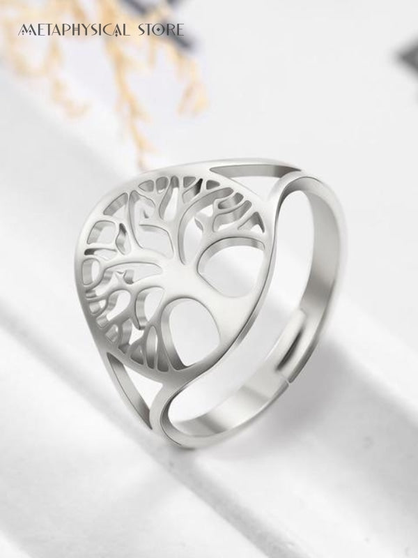 Tree of life ring silver