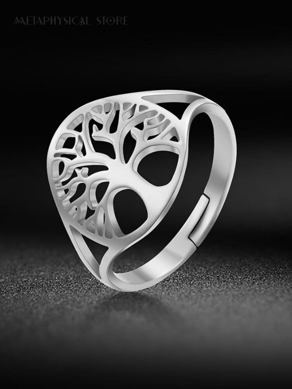 Tree of life ring silver