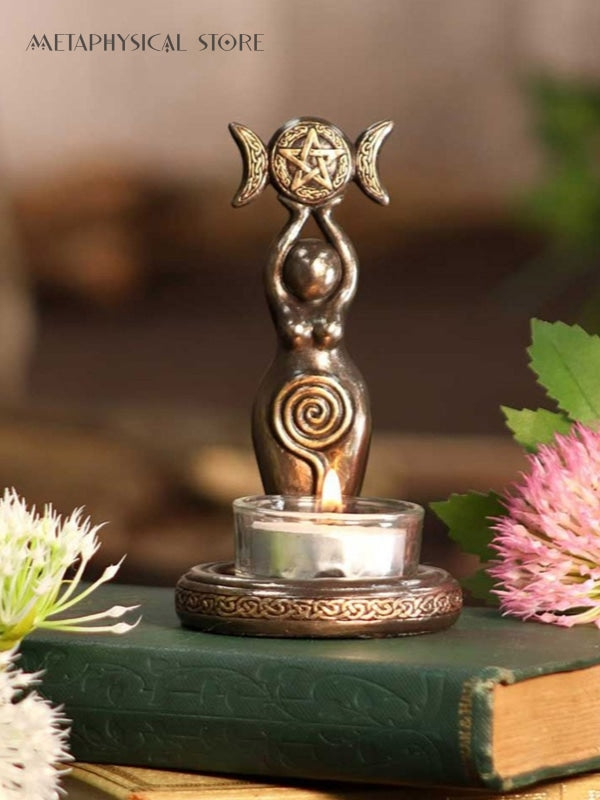 Triple Goddess candle holder