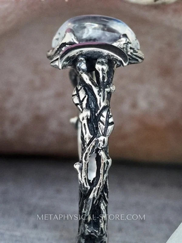 Triple Moon Goddess Moonstone Ring - Moonstone
