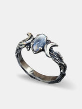 Triple Moon Goddess Moonstone Ring - Moonstone