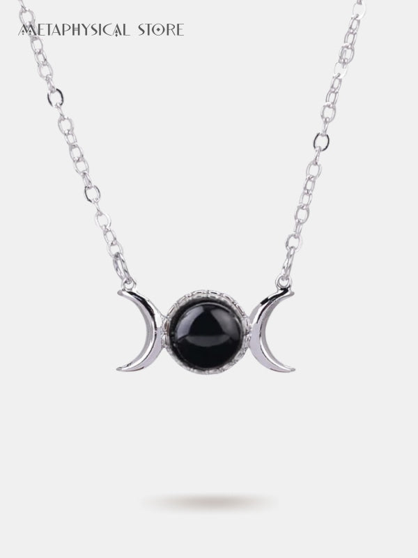 Triple moon goddess necklace