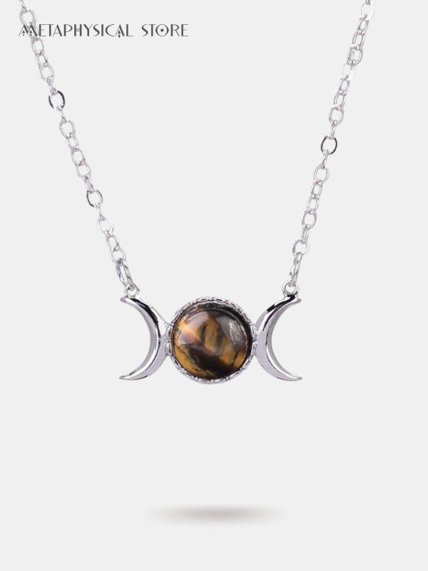 Triple moon goddess necklace