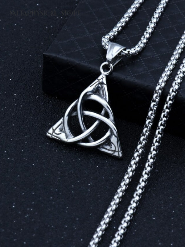 Triquetra trinity knot necklace