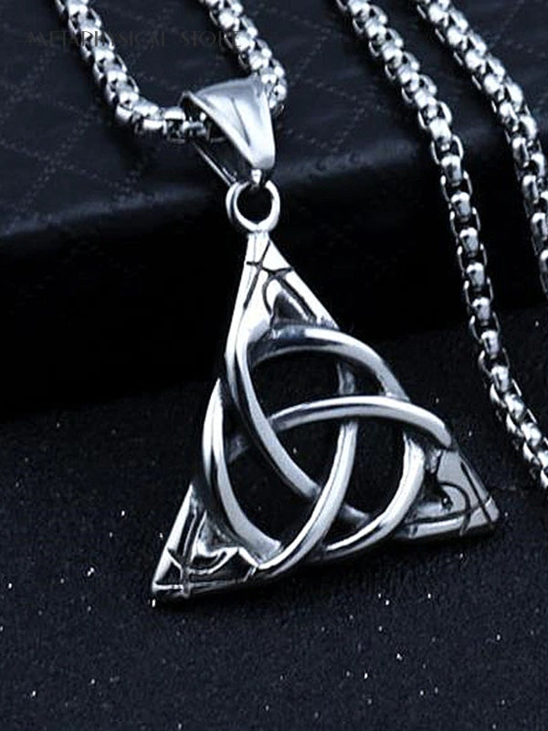 Triquetra trinity knot necklace