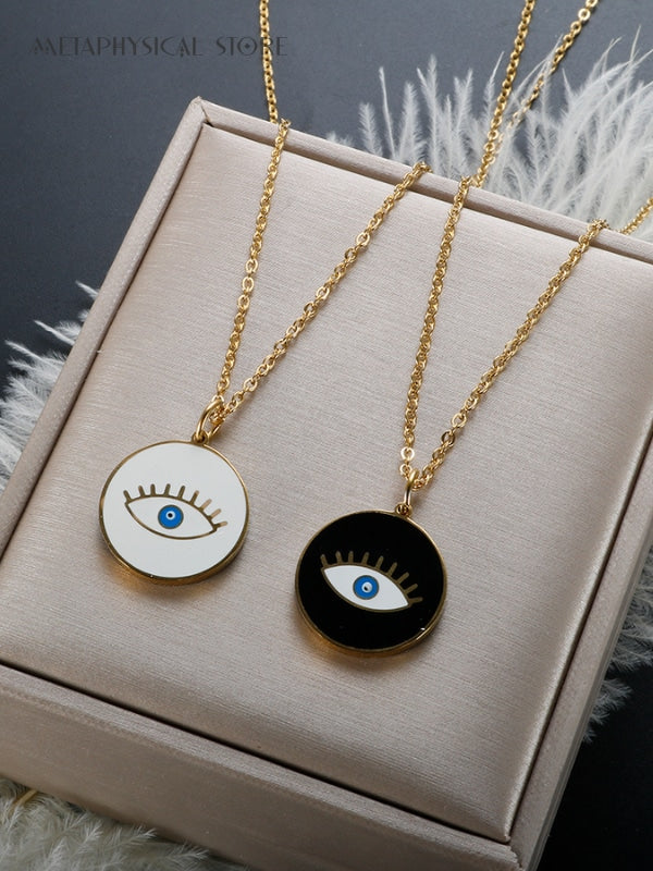 White Gold Evil Eye necklace