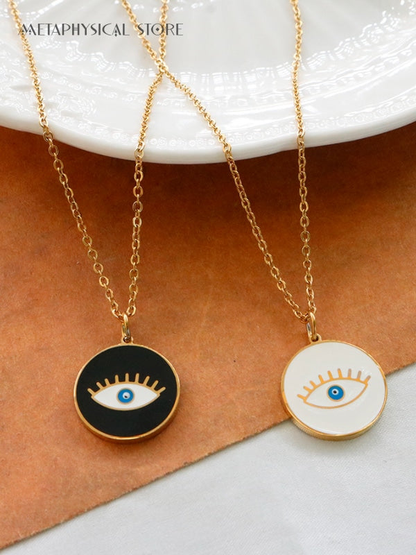 White Gold Evil Eye necklace