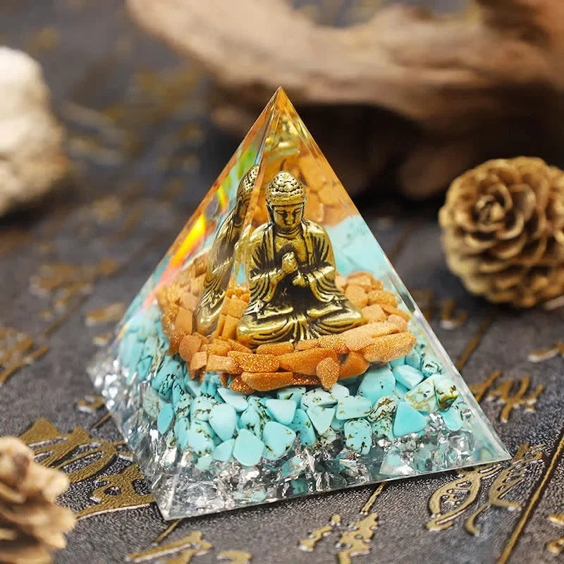 Buddha Orgone Pyramid - Turquoise