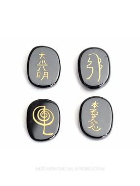 Chakra Runes - Black obsidian