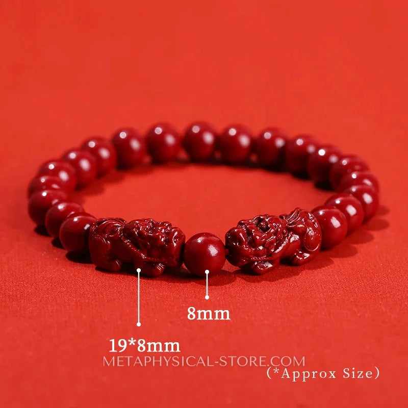 Cinnabar Bracelet - Double Pixiu