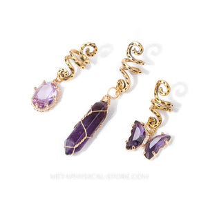 Crystal Hair Pins - Amethyst