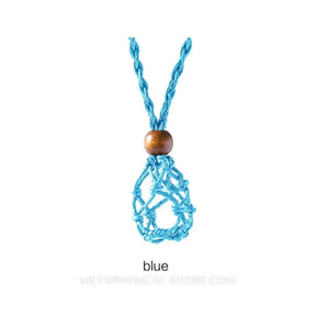 Crystal Stone Holder Necklace - Blue