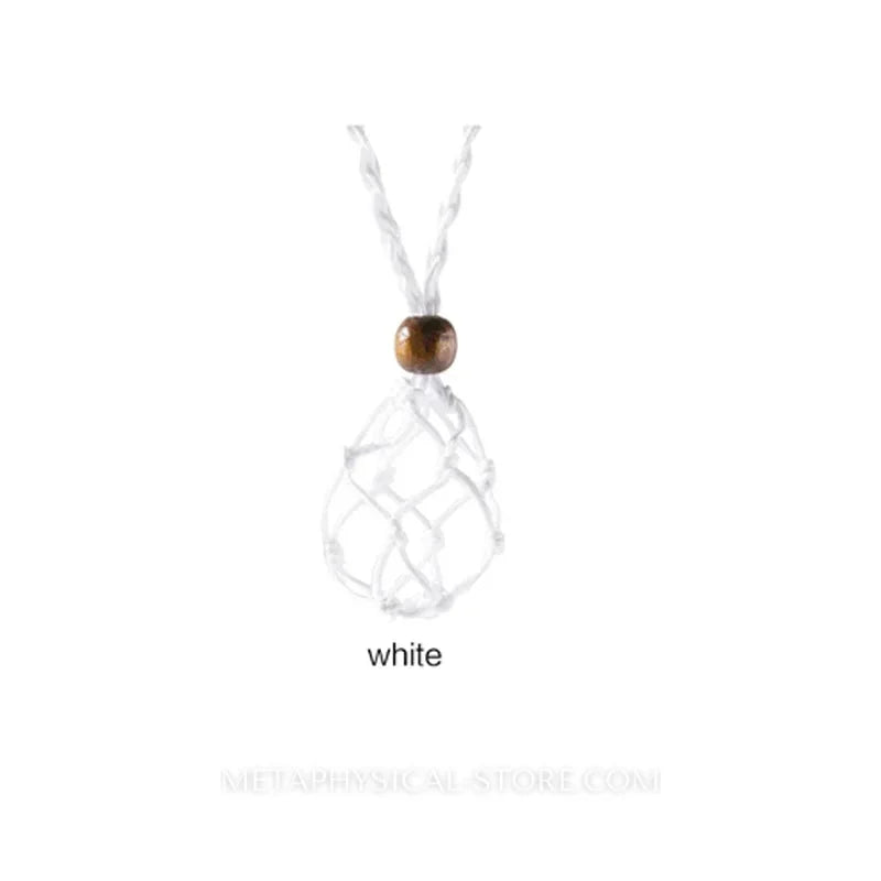 Crystal Stone Holder Necklace - White