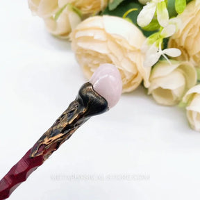 Crystal Witch Wand - Rose quartz