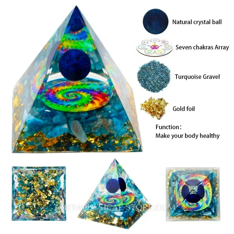 EMF Protection Orgone Pyramid - Turquoise