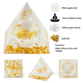 EMF Protection Orgone Pyramid - White agate