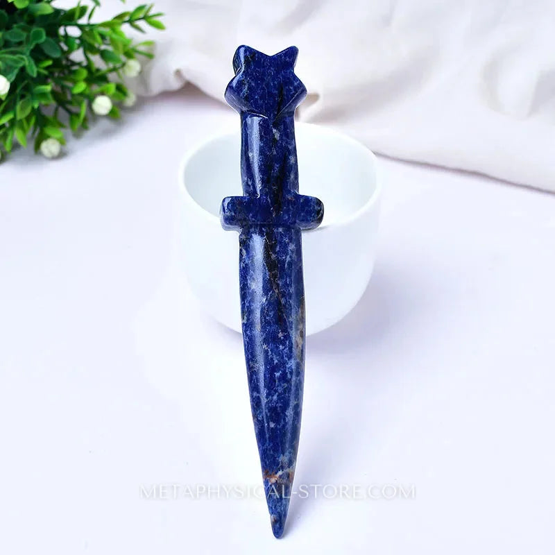 Gemstone Knife - Blue veins stone